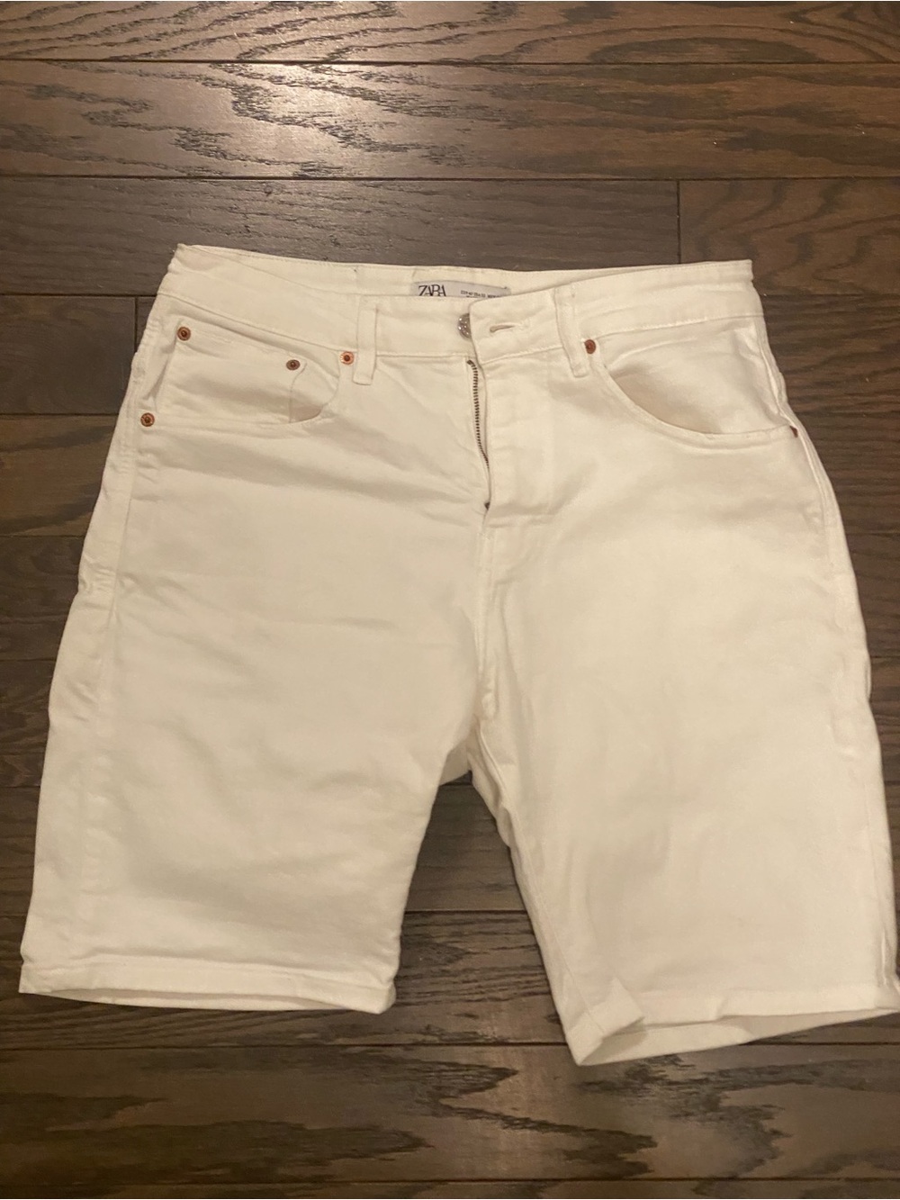 Zara Men White Denim Jean Shorts